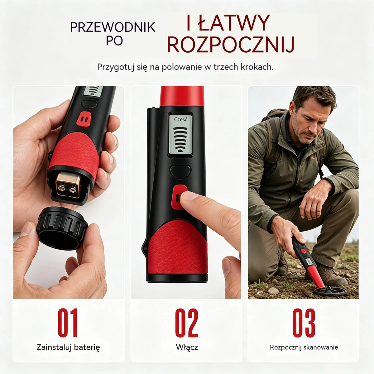 🔎⛏️Przenośny wykrywacz metali z ekranem LCD