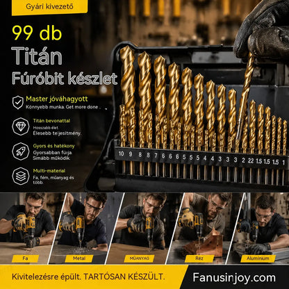 🏭⚒️ Titánbevonatú fúrófej, tartós fúrás fában, fémben, műanyagban, professzionális barkácsoláshoz ✨