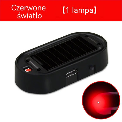 1 sztuka 79 zł 🎁🚗💥 Kompaktowa lampka ostrzegawcza LED przeciw kradzieży, zasilana energią słoneczną