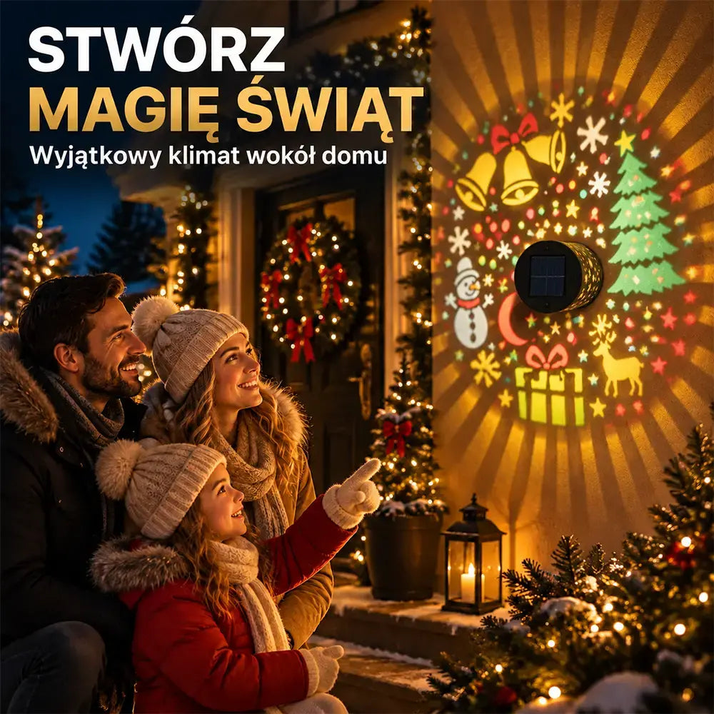 🎁💡Świąteczne dekoracyjne oświetlenie projekcyjne na ściany – do ogrodów i na podwórka – nastrojowe oświetlenie