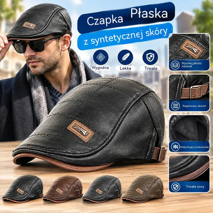 🧢🔥 Beret z naturalnej skóry w stylu vintage – najwyższa jakość i ponadczasowy design ✨