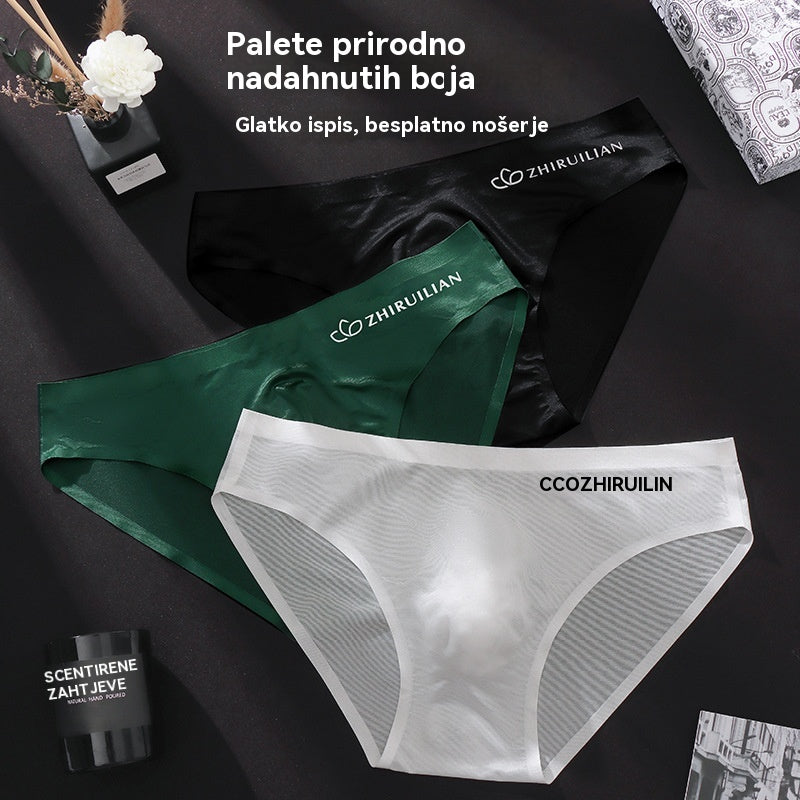 🔥🩲【Compre 5, reciba 5 gratis】Bóxer triangular transpirable de seda de hielo para hombre, cintura baja (45-100 kg)