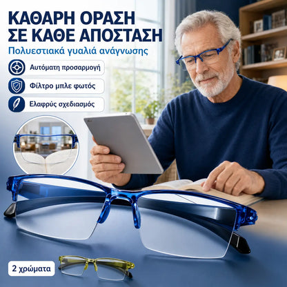 🔥1+1 δωρεάν🔍👀 Ευκρινής όραση τόσο κοντά όσο και μακριά | Αναγνώστης που εστιάζει στον εαυτό του