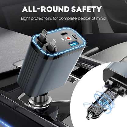 ⚡✨ Ultrarýchla nabíjačka do auta: dva zasúvateľné porty USB-C s ambientným osvetlením Starlight a inteligentnou bezpečnostnou ochranou 🚗💫