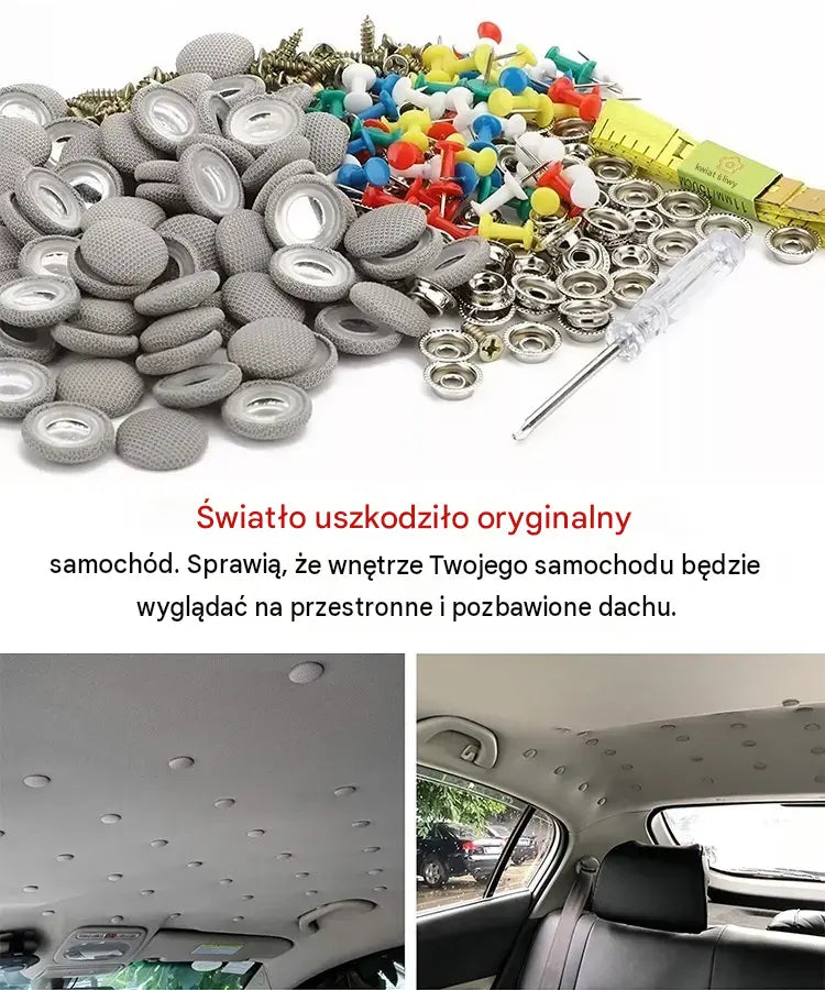 1 zestaw 30 sztuk - 89zł🔥Pokrycie dachu samochodu odpada. Zamocuj podstawę gwoździami. Modyfikacja i renowacja wnętrza samochodu bez demontażu.