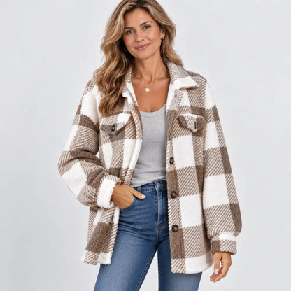 ✨【S-5XL / 6 kolorów】Jesienno-zimowa kurtka typu sherpa zapinana na guziki, z kieszeniami