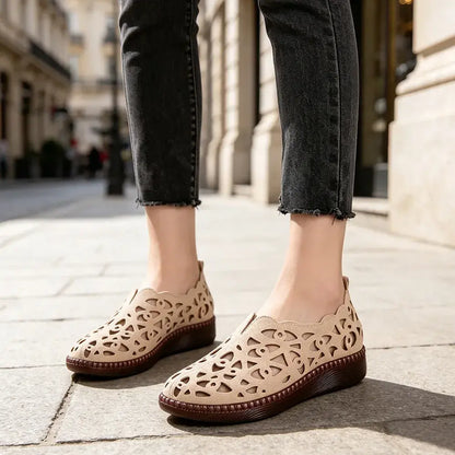【35-42】Damskie, oddychające buty retro z okrągłymi noskami