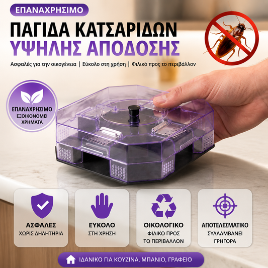 Εξαιρετικά αποτελεσματική και επαναχρησιμοποιήσιμη παγίδα κατσαρίδων