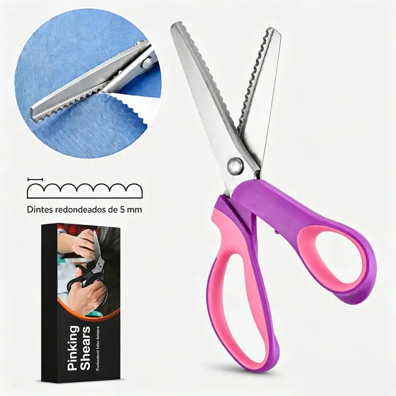 👗✂️ Nożyczki krawieckie z ozdobnym ostrzem – Profesjonalne do cięcia zygzakiem i falowaniem | Idealne do tkanin, patchworku i projektów DIY