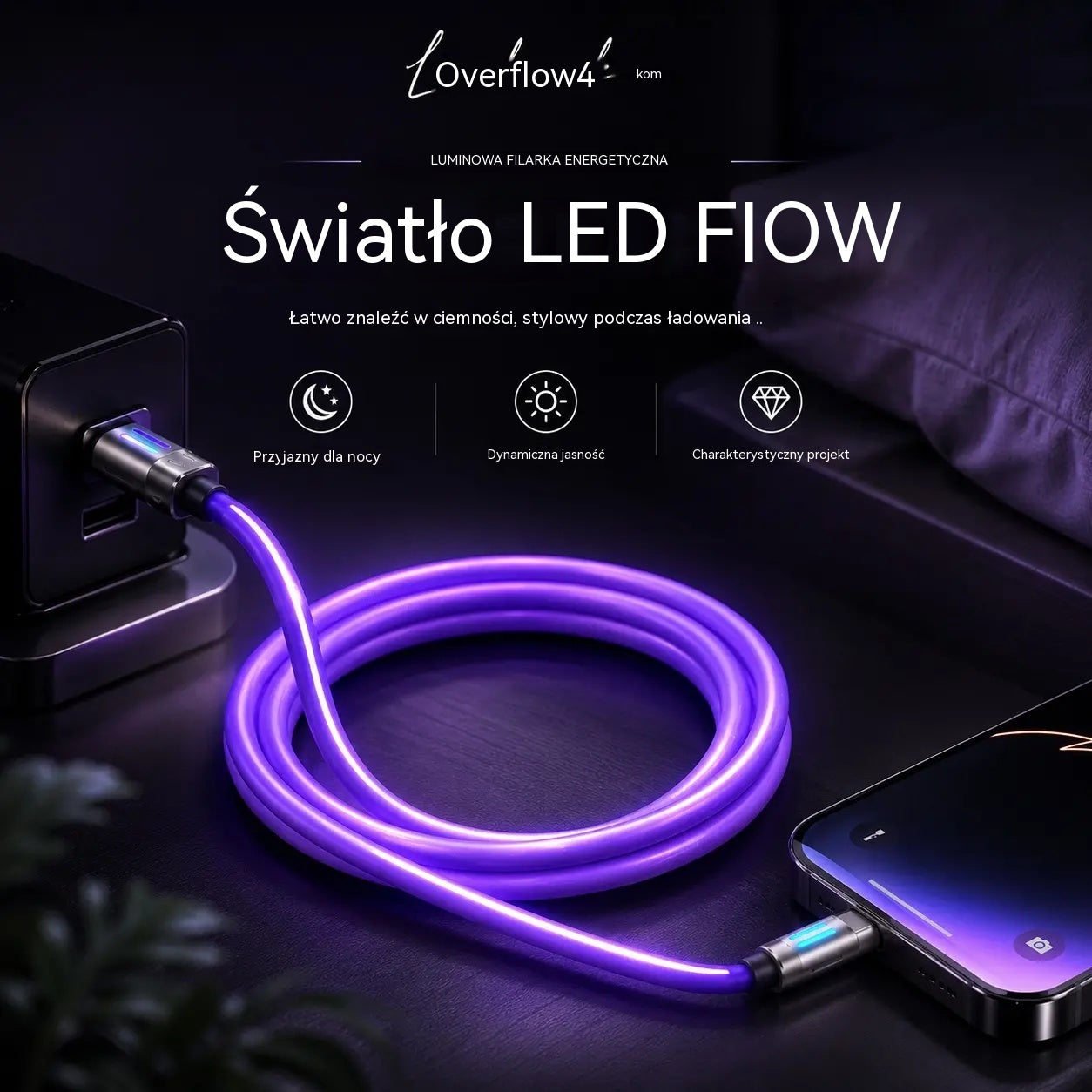 🔥Kup 1, a 1 dostaniesz gratis! 🔥Kabel ładujący LED 4 w 1⚡📱