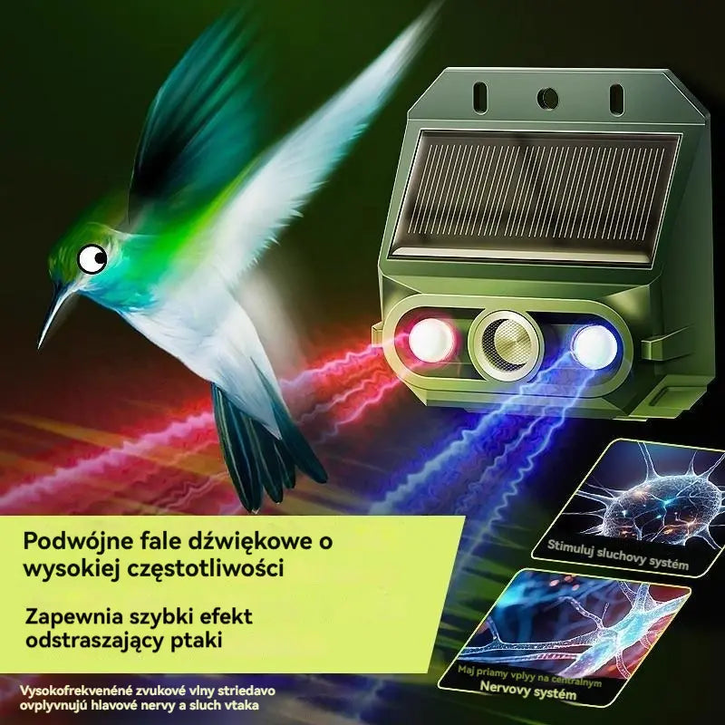 🔥Odstraszacz zwierząt zasilany ultradźwiękami na zewnątrz: Odstrasza ptaki i zwierzęta.