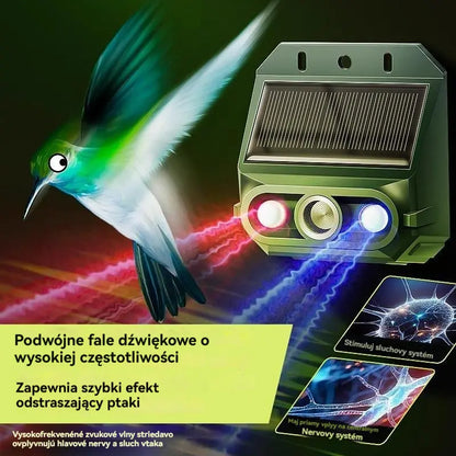 🔥Odstraszacz zwierząt zasilany ultradźwiękami na zewnątrz: Odstrasza ptaki i zwierzęta.