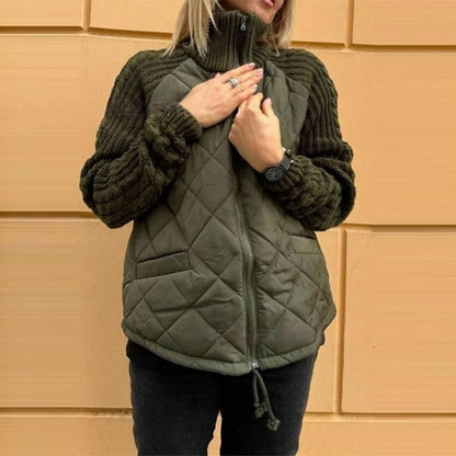 1 είδος με 41 €🔥 【S-3XL】Γυναικείο καπιτονέ πλεκτό μπουφάν – ελαφρύ, ζεστό και ιδανικό για τον χειμώνα