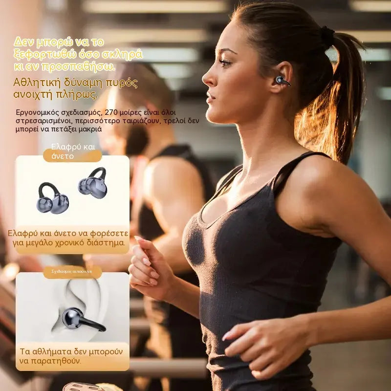 Ακουστικά Bluetooth 5.4 με κλιπ και ανοιχτά αυτιά με ακύρωση θορύβου