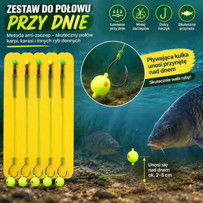 【Zestaw 5 sztuk】2 zestaw 99 zł. 🎣🐟Zestaw żyłek anty-dennych, haczyk wędkarski z pływającymi koralikami