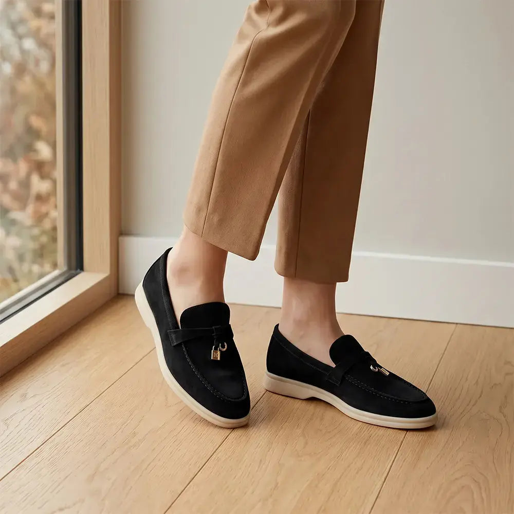 【35-43】Nowe mokasyny damskie wsuwane – zamszowe, z frędzlami, płaskie, retro, w stylu old money, wygodne