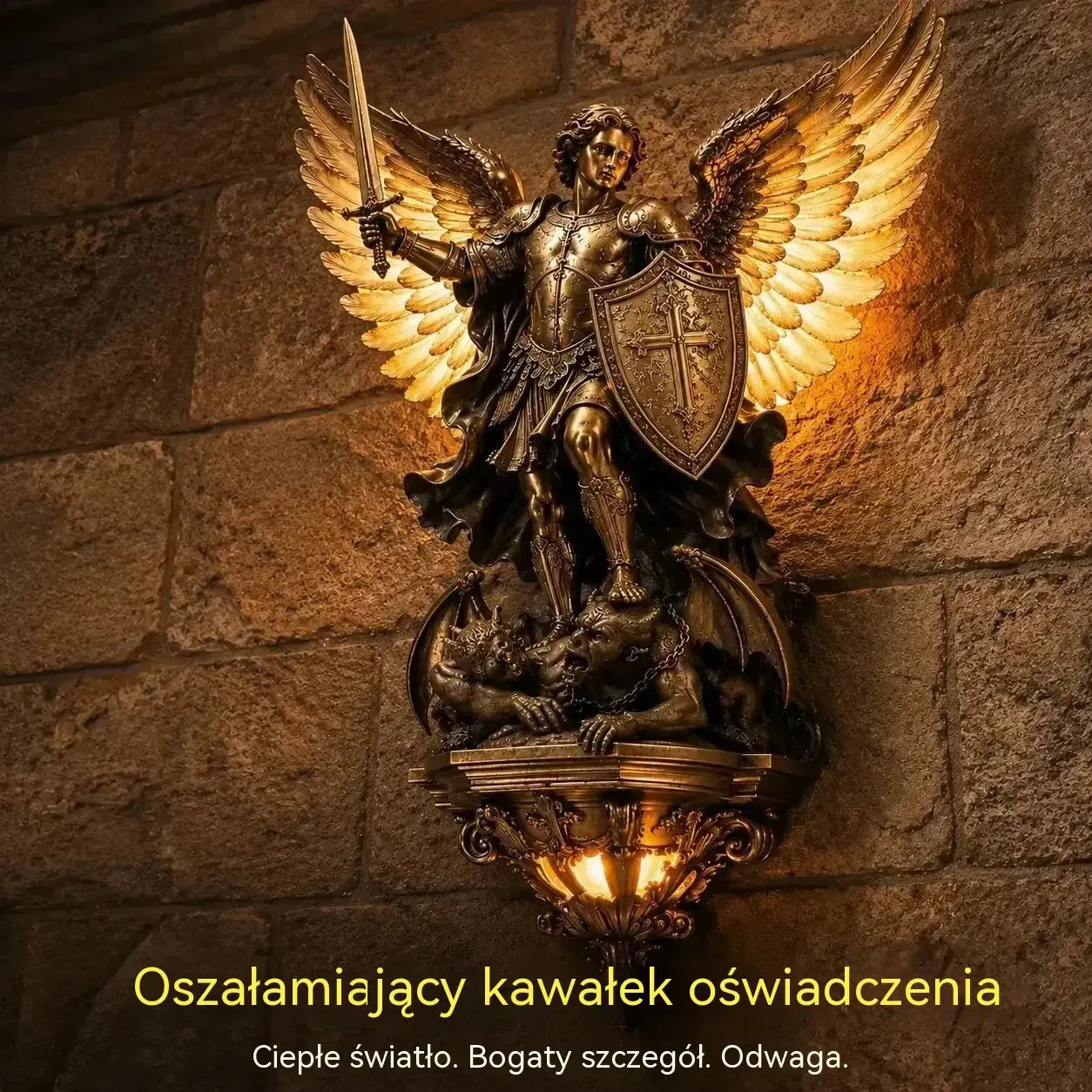 🕊️Lampa ścienna Anioł Stróż św. Michała✨