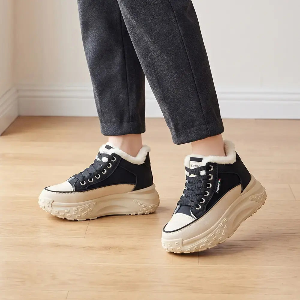 👟【35-40】Damskie zimowe buty za kostkę z grubą futrzaną wyściółką i amortyzującymi podeszwami – ciepłe obuwie w sportowym stylu🥰