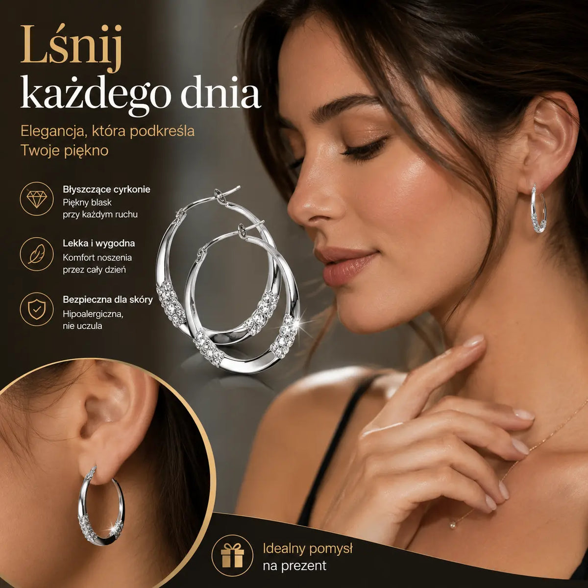 ✨【Kup jeden, a drugi dostaniesz gratis!】💎Eleganckie i zmysłowe kolczyki ze srebra próby 925 z cyrkoniami sześciennymi