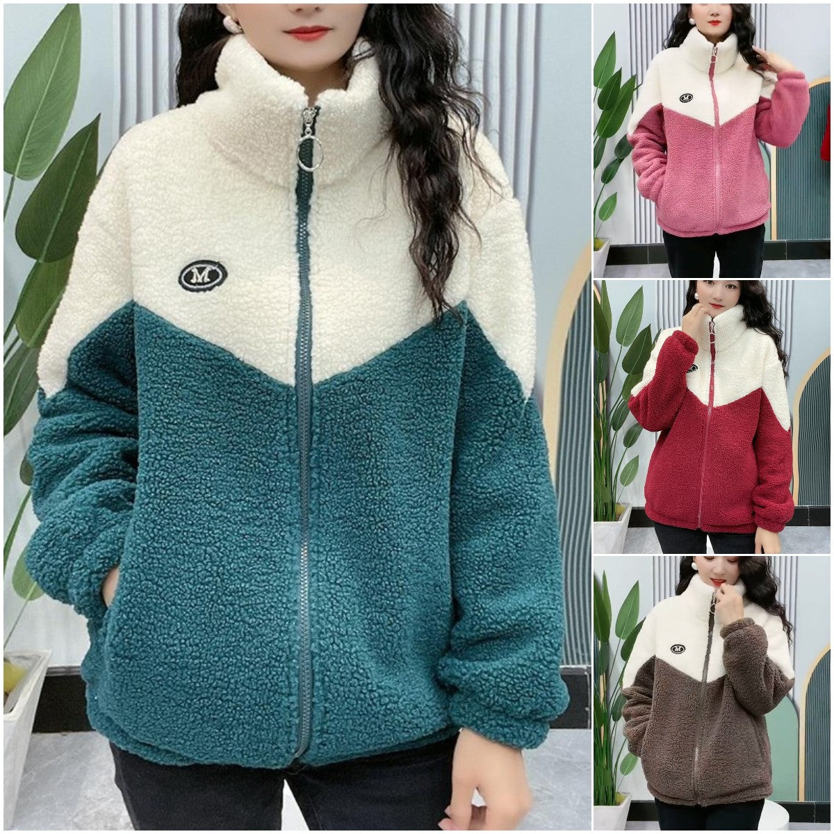 🧡Jesen i zima Novo u ponudi💛🐏【M-4XL】Zimska jakna od flisa, jakna od ojačanog janjećeg pamuka, topla jakna