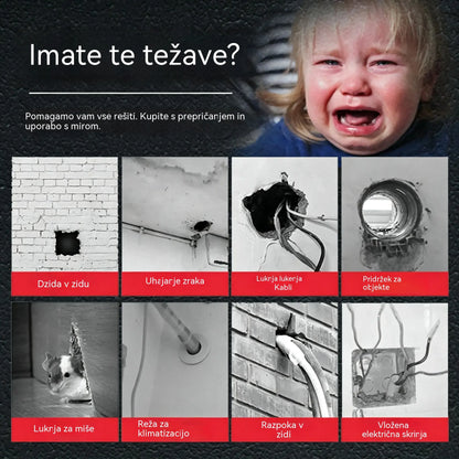 【10 kosov za 23 €】🔧 Beli vodoodporni tesnilni kit – Popravlja luknje, stene in cevi klimatskih naprav 💧🏠