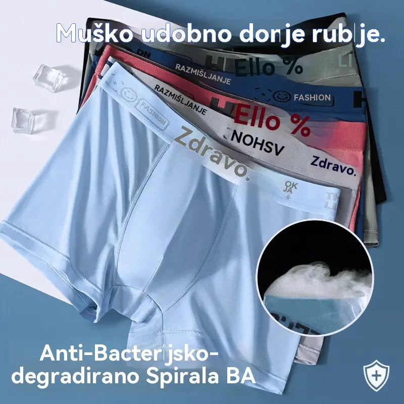 🧊【Kupite 3, dobijte 3 gratis: Ukupno 6 komada】Muške prozračne tanke bokserice od ledene svile, ljetni bestseler
