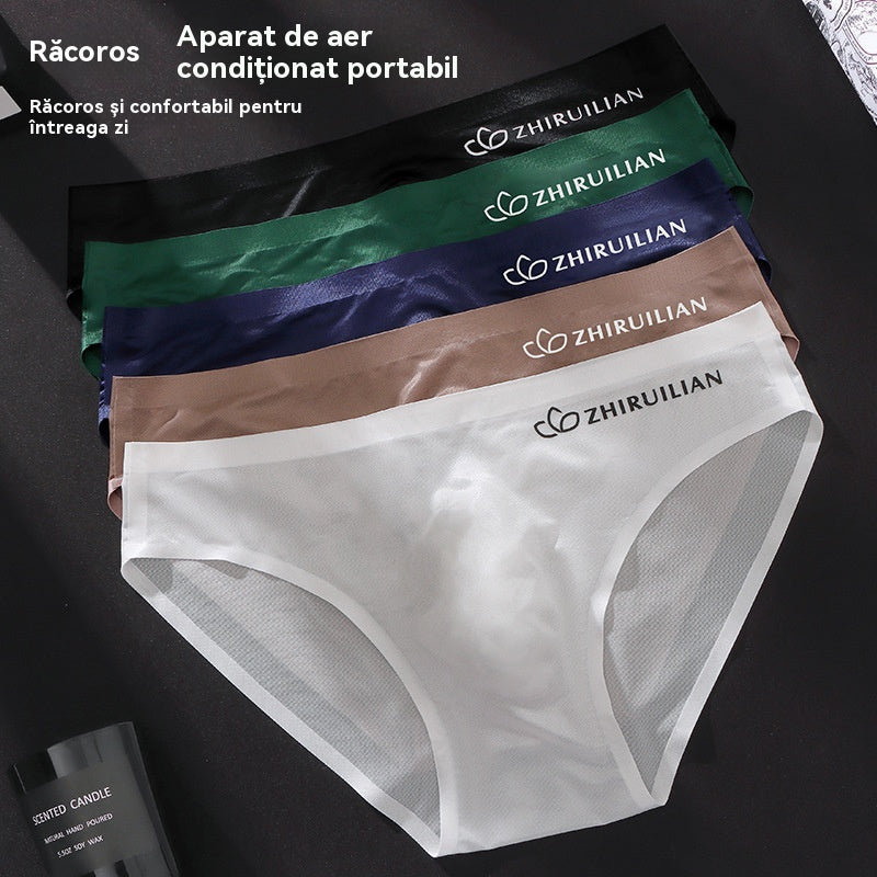 🔥🩲【Compre 5, reciba 5 gratis】Bóxer triangular transpirable de seda de hielo para hombre, cintura baja (45-100 kg)