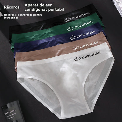 🔥🩲【Compre 5, reciba 5 gratis】Bóxer triangular transpirable de seda de hielo para hombre, cintura baja (45-100 kg)
