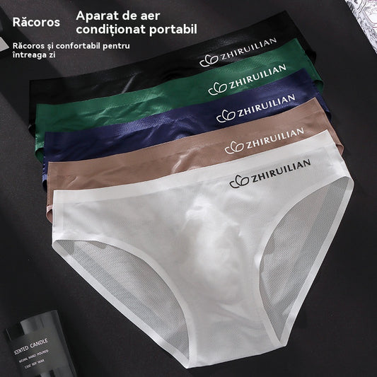 🔥🩲【Compre 5, reciba 5 gratis】Bóxer triangular transpirable de seda de hielo para hombre, cintura baja (45-100 kg)