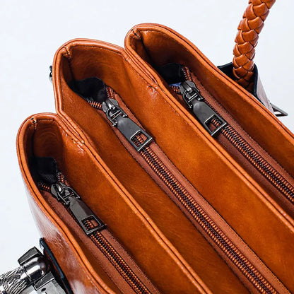 👜【50% ΕΚΠΤΩΣΗ】Δερμάτινη τσάντα τύπου Boston, μαλακό δέρμα, κατάλληλη για μεταφορά στον ώμο