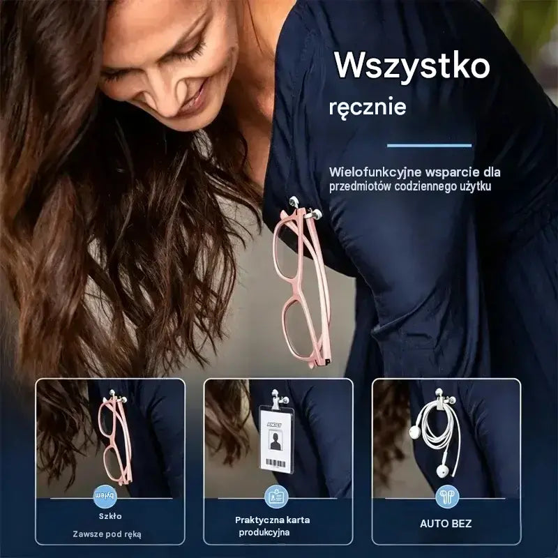 5 sztuka 89zł  🧷🧲 Magnetyczny klips do mocowania okularów, uniwersalny wieszak na okulary korekcyjne, okulary z filtrem światła niebieskiego i okulary przeciwsłoneczne. Koniec z zgubionymi okularami!