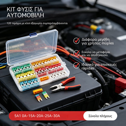 🔧⚡ Ποικιλία ασφαλειών αυτοκινήτου – Όλες οι αμπέρ σε μία θήκη! 🚗🧰