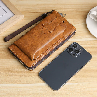 💼【Lucrat manual】Portofel bărbătesc multifuncțional din piele naturală, lucrat manual – Stil nou & elegant