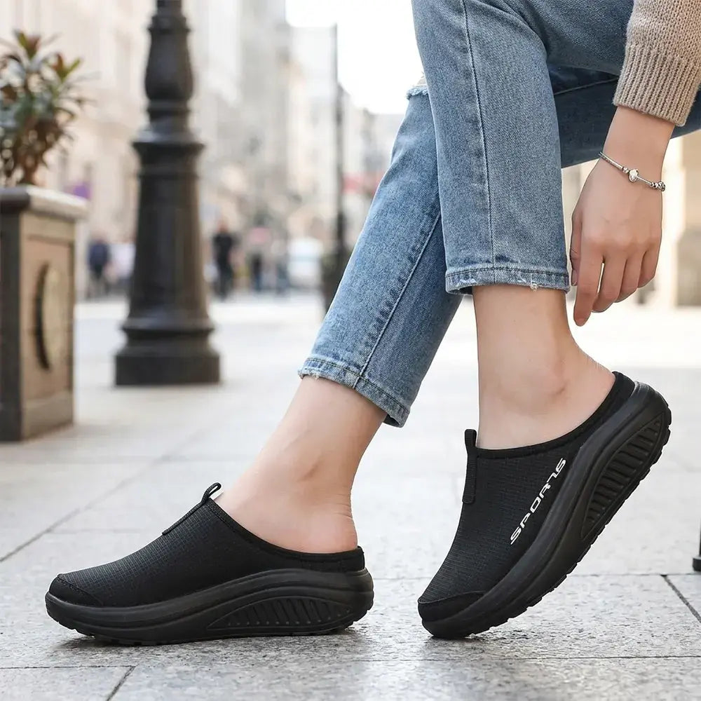 【36-43】👟Damskie, wsuwane, oddychające, siateczkowe trampki – lekkie, grube, z półbutami – wygodne buty do chodzenia
