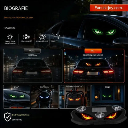 🚗👀 Lampa ostrzegawcza LED zasilana energią słoneczną | Przyciągnij całą uwagę i zwiększ bezpieczeństwo jazdy – bezprzewodowa, z automatycznym wykrywaniem i uniwersalnym zastosowaniem ✨
