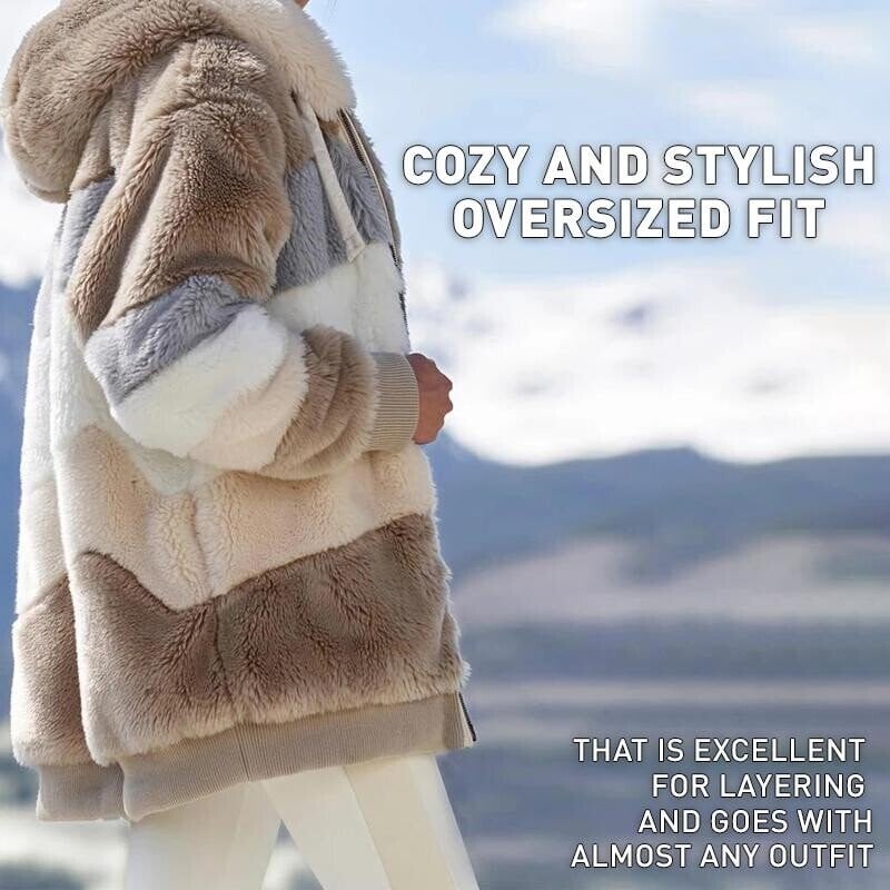 ☃️Ograniczony czas 35% zniżki❄️[S-5XL] 2025 nowa damska kurtka w grube, pluszowe kontrastowe paski