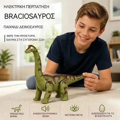 🦕 Ηλεκτρικός Βραχιόσαυρος που περπατάει: ένα παιχνίδι δεινόσαυρου με κίνηση, ηχητικά εφέ και φωτιζόμενα μάτια LED.