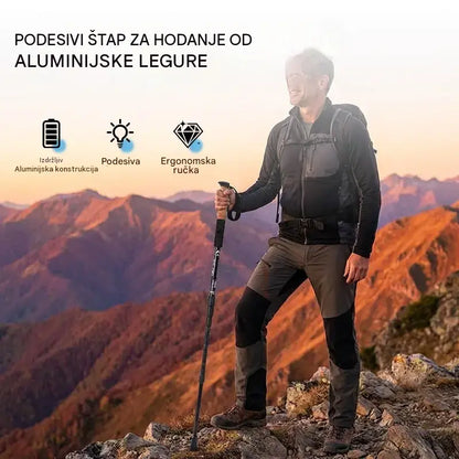 1 komad 23 eura ⛺Podesivi štap za planinarenje od aluminijske legure: izdržljiv, apsorbira udarce i lagan