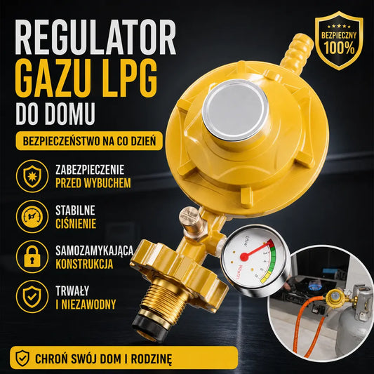🏡🔥 Zawór redukcyjny ciśnienia gazu do użytku domowego, samoblokujący zawór redukcyjny ciśnienia gazu skroplonego, bezpieczny i przeciwwybuchowy💥