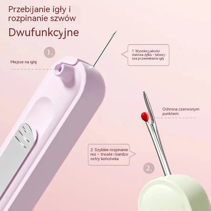 Narzędzie 2 w 1: nawlekacz i prujka do szwów