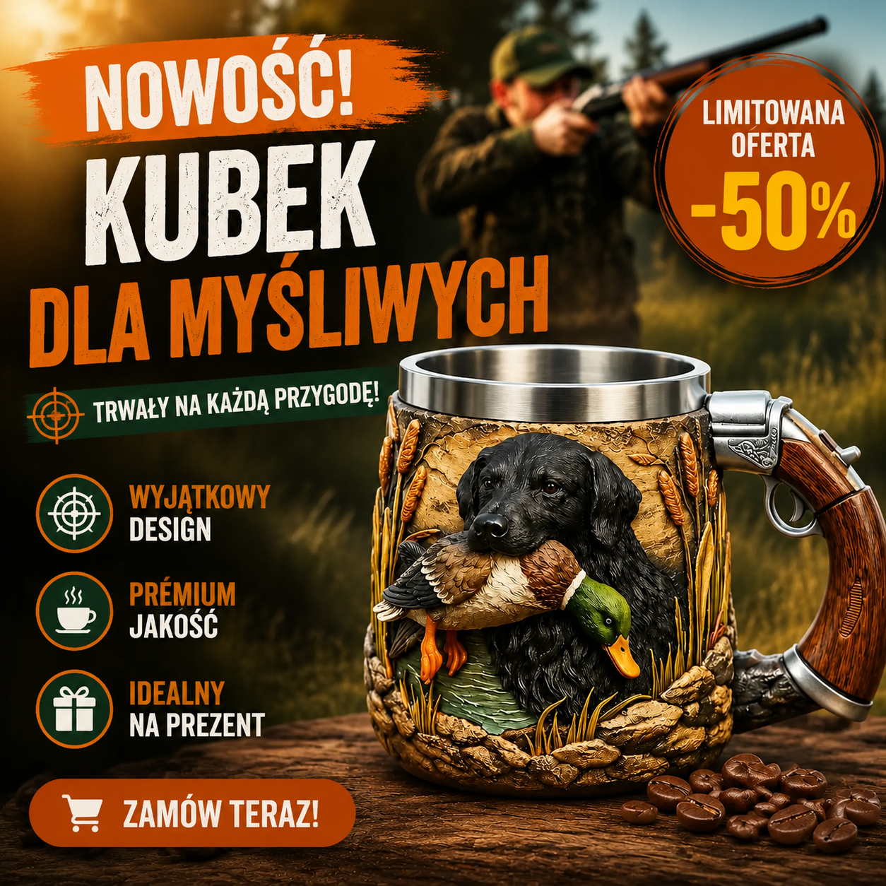 🔥【Wyprzedaż - 50% zniżki】🔫☕Nowy kubek do kawy dla myśliwych