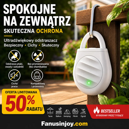 🐦 Koniec z problemami z ptakami, zwierzętami i szarańczą! Przenośny ultradźwiękowy odstraszacz ptaków w formie breloczka