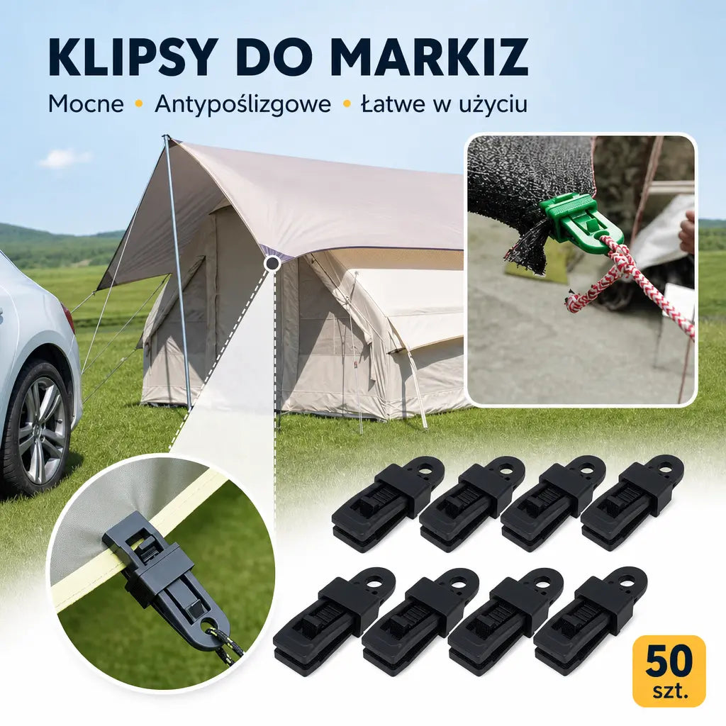 🏡🌿[50 sztuk] Klipsy mocujące do siatek zacieniających, klipsy mocujące do namiotów