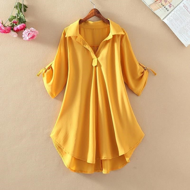 💗【S-3XL】Lagana ljetna bluza od šifona za žene – prozračna, širokog kroja, skriva trbuh, idealna za svakodnevno nošenje i uredski stil