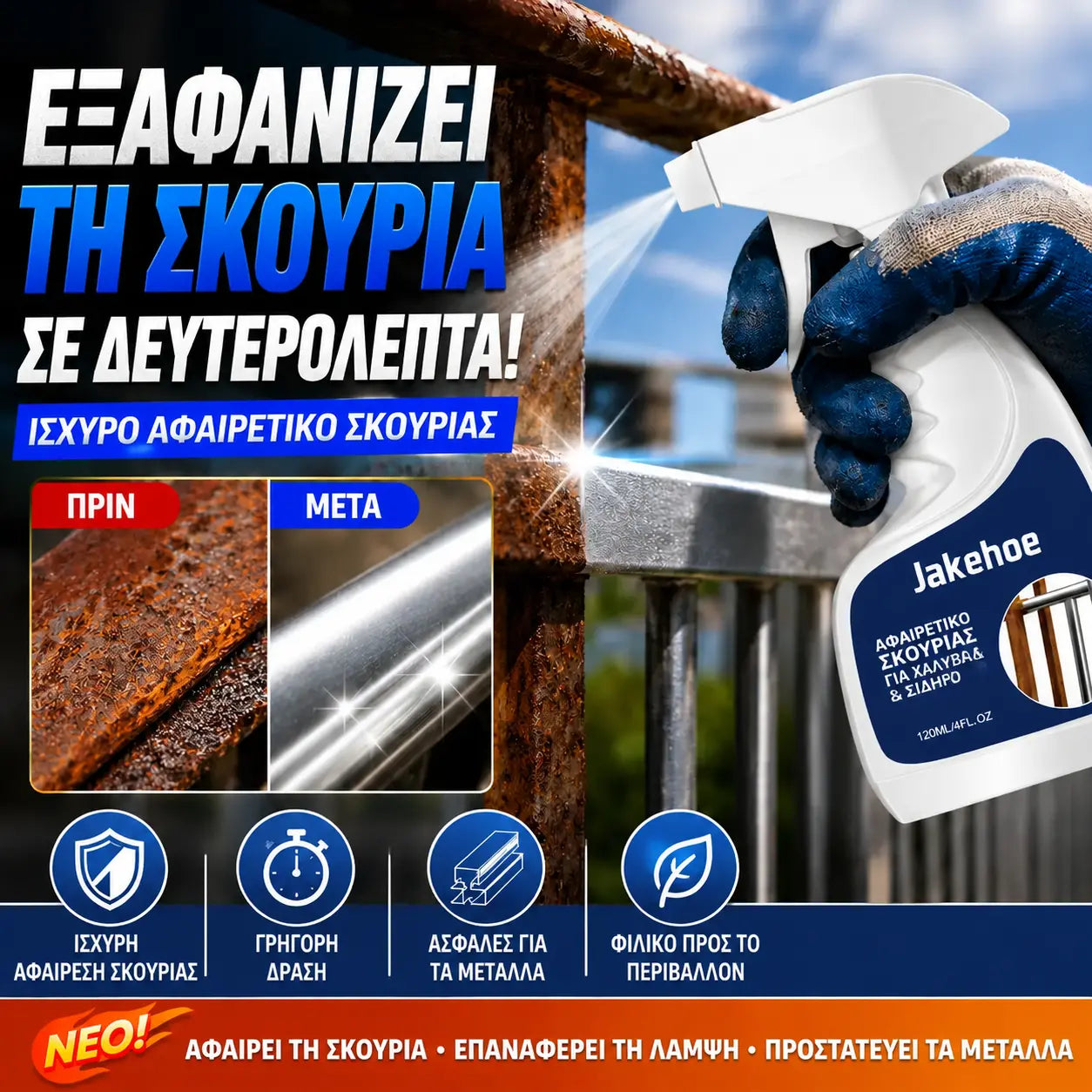 🔥Νέα ενημερωμένη έκδοση 2026💥 Λύση για την αφαίρεση σκουριάς από χάλυβα