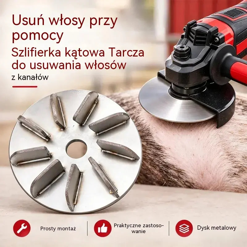🔧🪚 Tarcza ze stali nierdzewnej do usuwania szczeciny (do szlifierki kątowej) | Tarcza do oczyszczania i obróbki tusz wieprzowych, jagnięcych i cielęcych