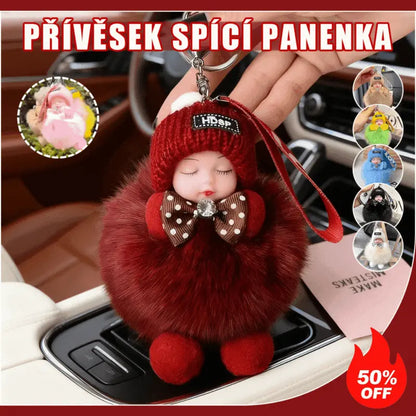 😴🧸🚗Kup 1, a 1 dostaniesz gratis, 99 zł🔥Wisiorek do samochodu w kształcie śpiącej lalki, pluszowy brelok z postacią z kreskówki.