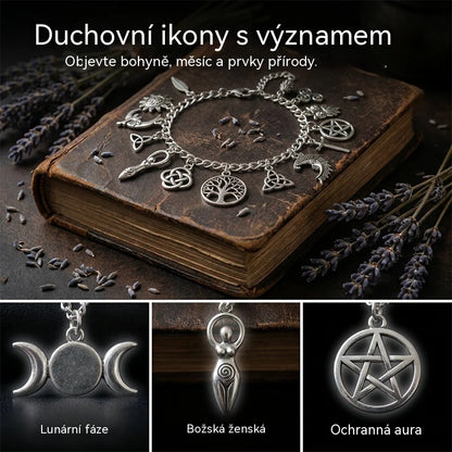 Vintage náramek s přívěsky a mystickým nádechem pro ženy – nebeské, gotické a boho šperky 🔮✨