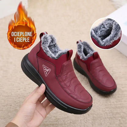 【35-41】Nowe damskie buty zimowe – ocieplane, grube, ciepłe, antypoślizgowe, lekkie, wygodne, okrągły nosek, dla mam