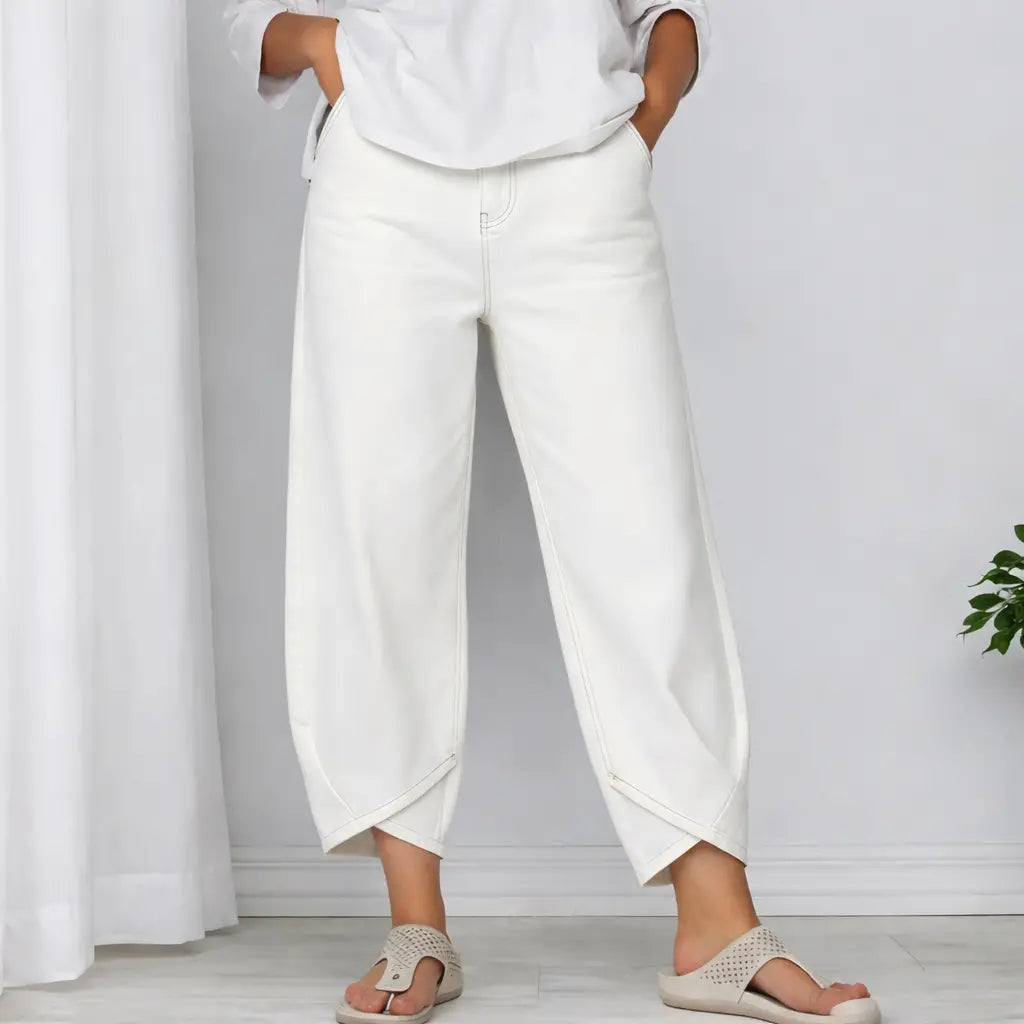 ένα για 32 ευρώ👖【Βελτιωμένο τζιν, απαλό και αναπνεύσιμο】μοντέρνο άνετο τζιν με φαρδιά γραμμή